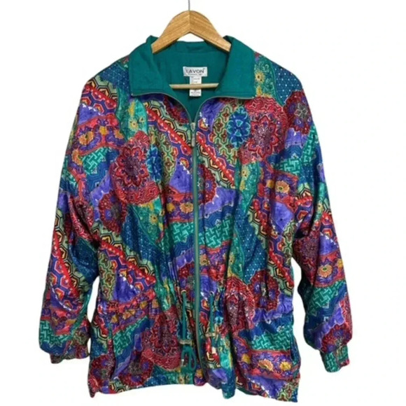 Lavon Jackets & Blazers - Vintage Lavon 90's Windbreaker Jacket Size Large Multi Color Golden Girls